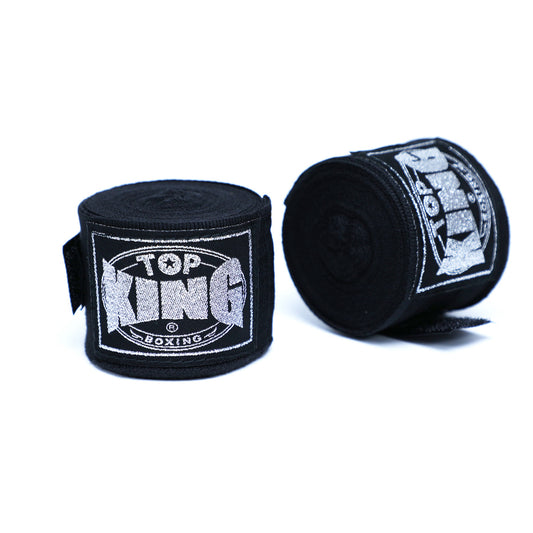 Top King Boks Bandages, Premium Polsbanden, Zwart
